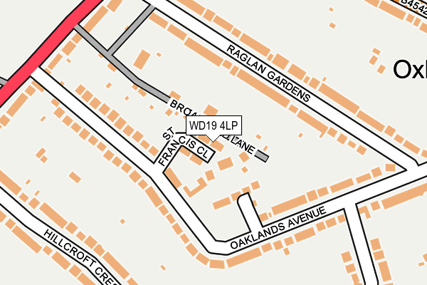 WD19 4LP map - OS OpenMap – Local (Ordnance Survey)
