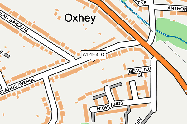 WD19 4LQ map - OS OpenMap – Local (Ordnance Survey)