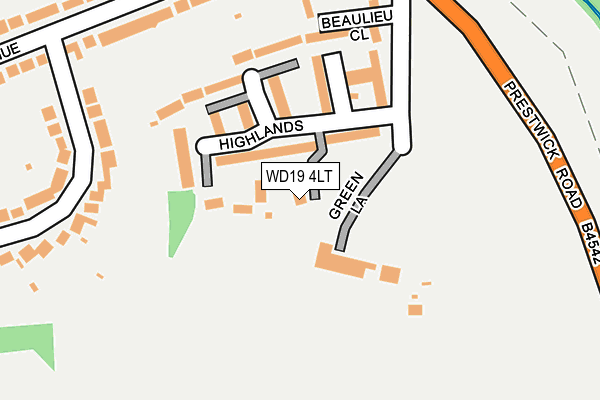 WD19 4LT map - OS OpenMap – Local (Ordnance Survey)