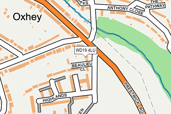 WD19 4LU map - OS OpenMap – Local (Ordnance Survey)