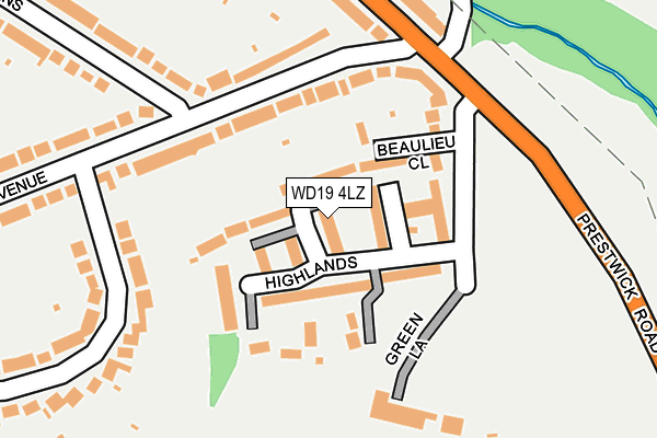 WD19 4LZ map - OS OpenMap – Local (Ordnance Survey)