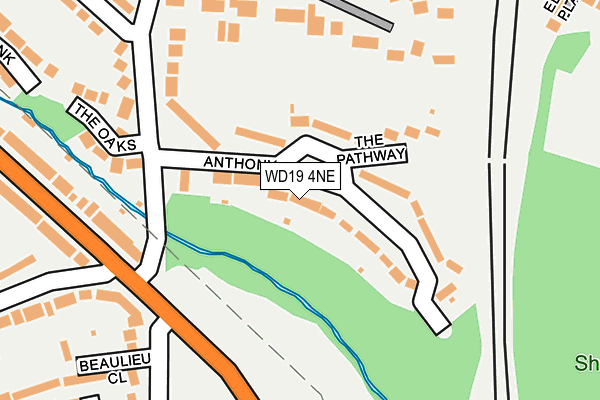 WD19 4NE map - OS OpenMap – Local (Ordnance Survey)