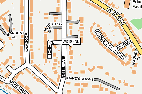 WD19 4NL map - OS OpenMap – Local (Ordnance Survey)