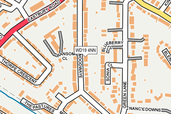 WD19 4NN map - OS OpenMap – Local (Ordnance Survey)