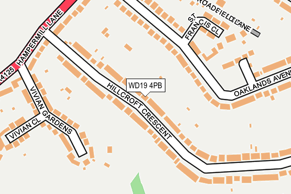 WD19 4PB map - OS OpenMap – Local (Ordnance Survey)
