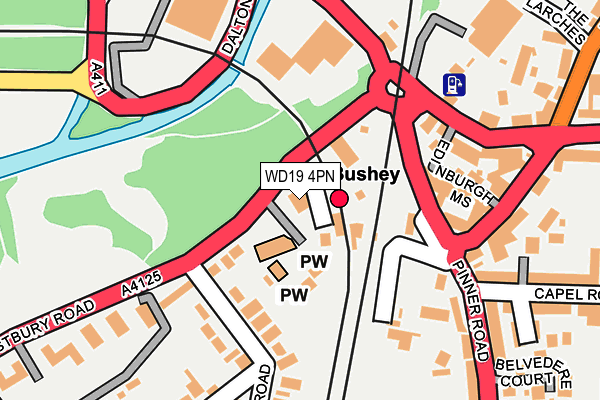 WD19 4PN map - OS OpenMap – Local (Ordnance Survey)