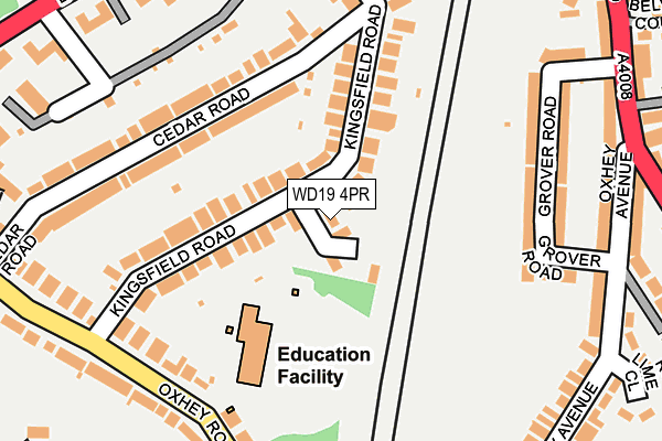 WD19 4PR map - OS OpenMap – Local (Ordnance Survey)