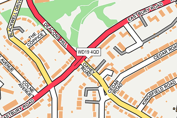 WD19 4QD map - OS OpenMap – Local (Ordnance Survey)