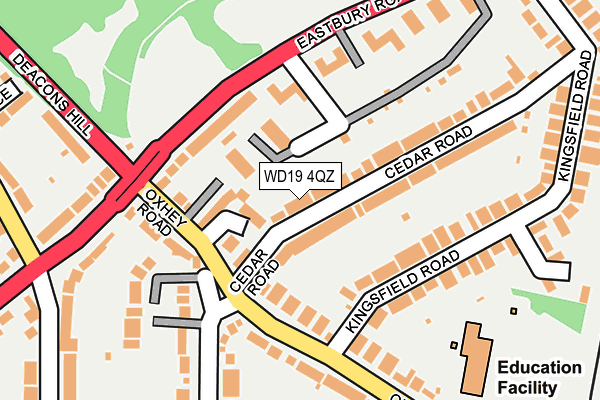 WD19 4QZ map - OS OpenMap – Local (Ordnance Survey)