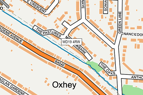WD19 4RW map - OS OpenMap – Local (Ordnance Survey)
