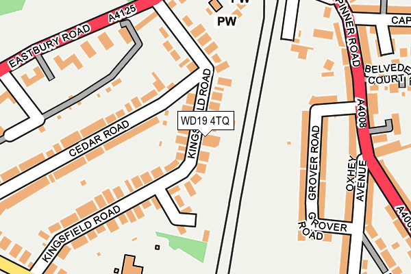 WD19 4TQ map - OS OpenMap – Local (Ordnance Survey)
