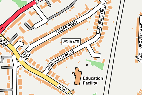 WD19 4TR map - OS OpenMap – Local (Ordnance Survey)