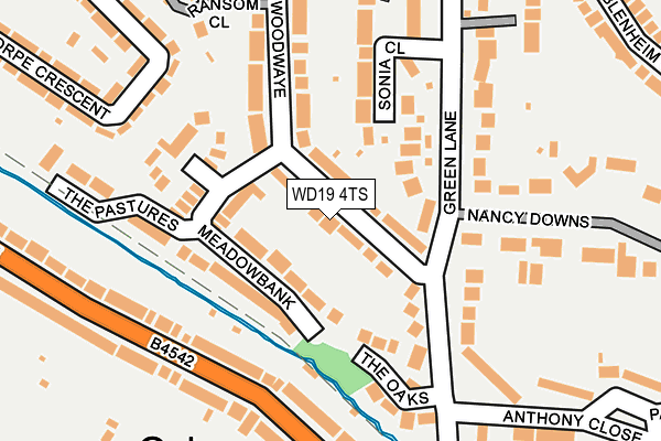 WD19 4TS map - OS OpenMap – Local (Ordnance Survey)