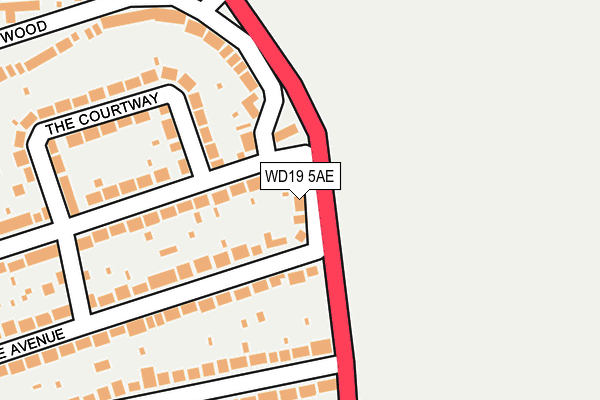 WD19 5AE map - OS OpenMap – Local (Ordnance Survey)
