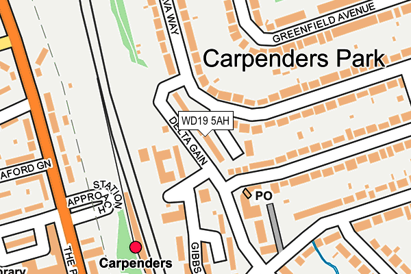 WD19 5AH map - OS OpenMap – Local (Ordnance Survey)