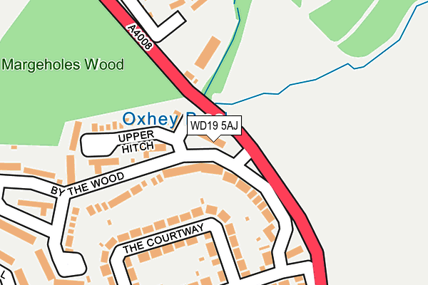 WD19 5AJ map - OS OpenMap – Local (Ordnance Survey)