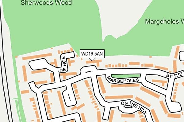 WD19 5AN map - OS OpenMap – Local (Ordnance Survey)