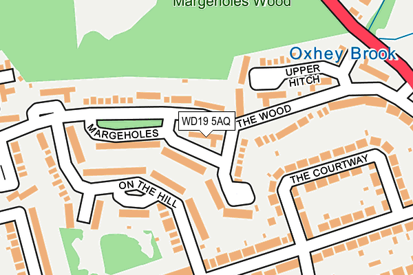 WD19 5AQ map - OS OpenMap – Local (Ordnance Survey)