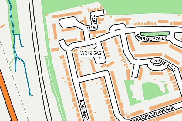 WD19 5AS map - OS OpenMap – Local (Ordnance Survey)