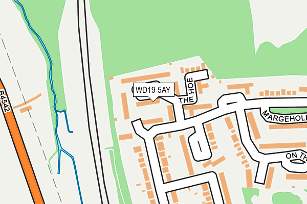 WD19 5AY map - OS OpenMap – Local (Ordnance Survey)