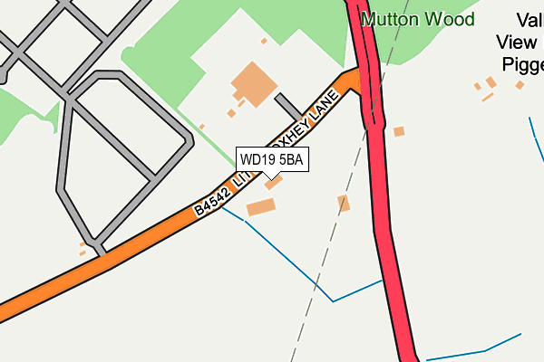 WD19 5BA map - OS OpenMap – Local (Ordnance Survey)