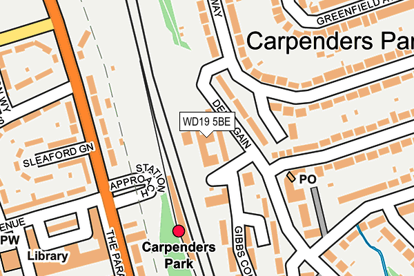 WD19 5BE map - OS OpenMap – Local (Ordnance Survey)