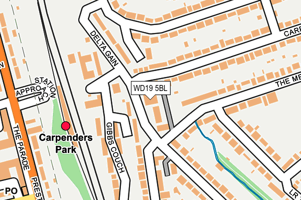 WD19 5BL map - OS OpenMap – Local (Ordnance Survey)