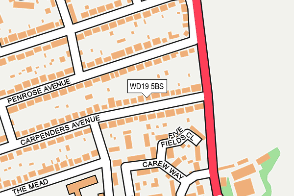 WD19 5BS map - OS OpenMap – Local (Ordnance Survey)