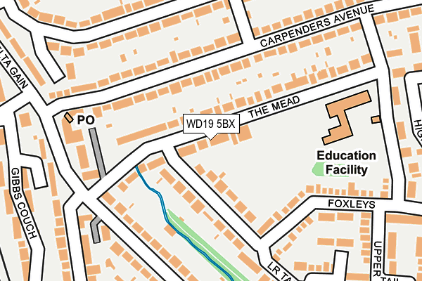 WD19 5BX map - OS OpenMap – Local (Ordnance Survey)