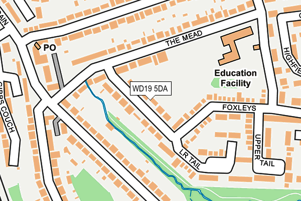 WD19 5DA map - OS OpenMap – Local (Ordnance Survey)
