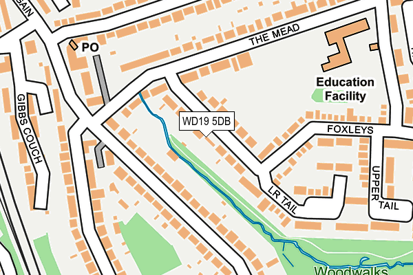 WD19 5DB map - OS OpenMap – Local (Ordnance Survey)