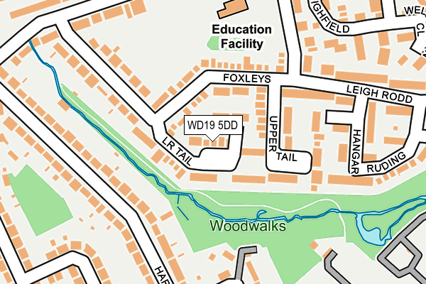 WD19 5DD map - OS OpenMap – Local (Ordnance Survey)