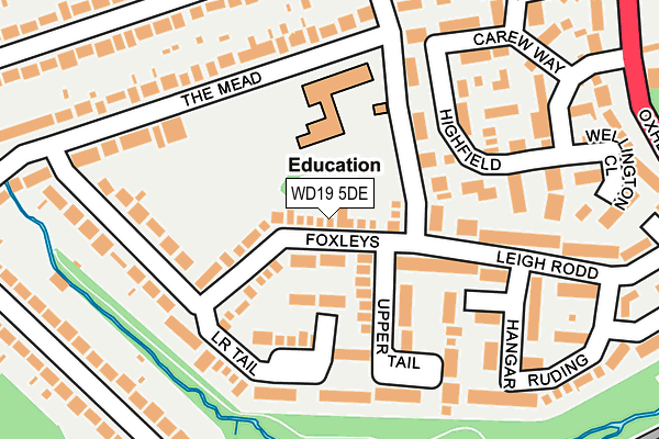 WD19 5DE map - OS OpenMap – Local (Ordnance Survey)