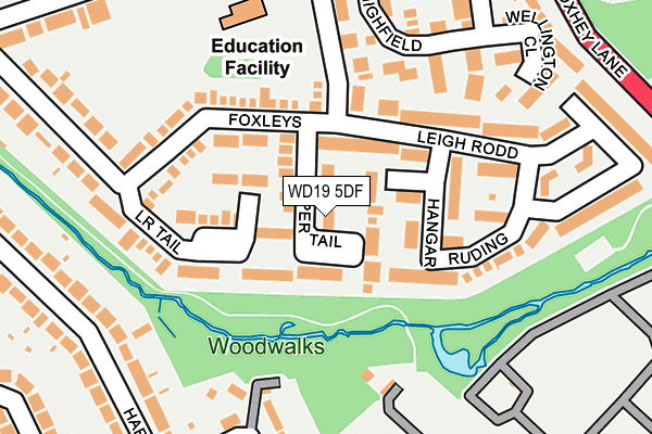 WD19 5DF map - OS OpenMap – Local (Ordnance Survey)