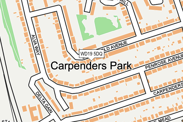 WD19 5DQ map - OS OpenMap – Local (Ordnance Survey)