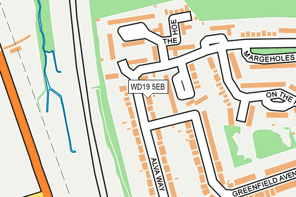 WD19 5EB map - OS OpenMap – Local (Ordnance Survey)