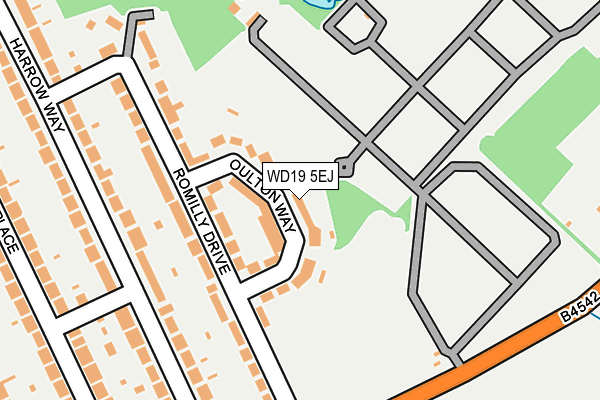 WD19 5EJ map - OS OpenMap – Local (Ordnance Survey)