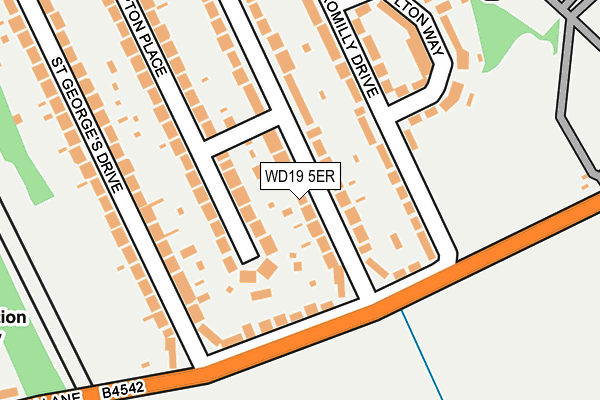 WD19 5ER map - OS OpenMap – Local (Ordnance Survey)