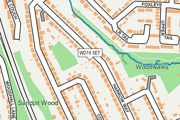 WD19 5ET map - OS OpenMap – Local (Ordnance Survey)