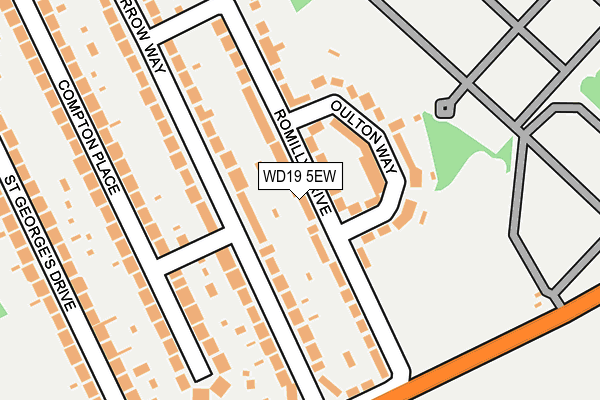 WD19 5EW map - OS OpenMap – Local (Ordnance Survey)