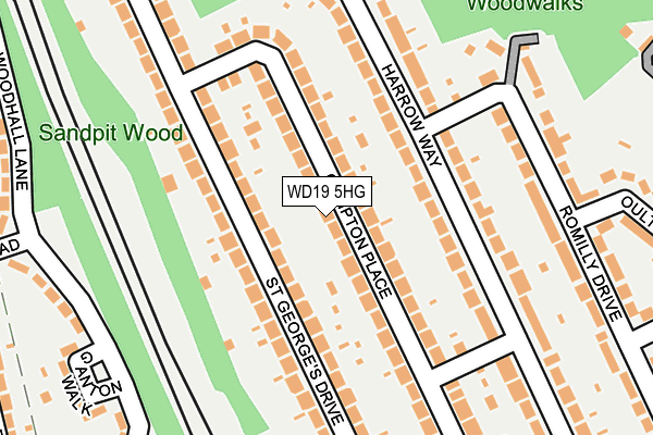 WD19 5HG map - OS OpenMap – Local (Ordnance Survey)