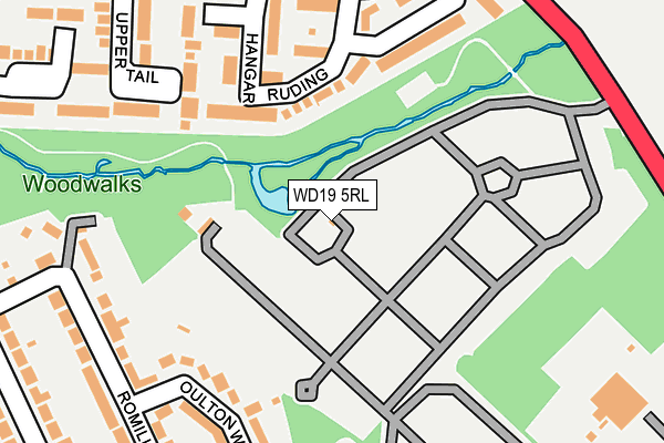 WD19 5RL map - OS OpenMap – Local (Ordnance Survey)
