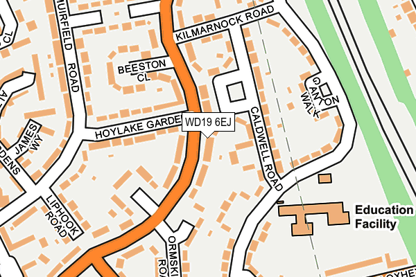 WD19 6EJ map - OS OpenMap – Local (Ordnance Survey)