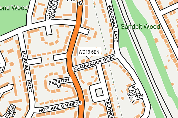 WD19 6EN map - OS OpenMap – Local (Ordnance Survey)