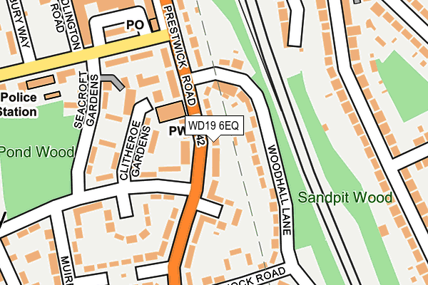 WD19 6EQ map - OS OpenMap – Local (Ordnance Survey)