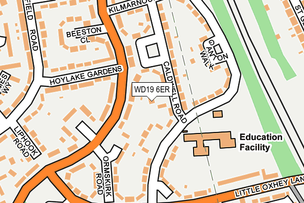WD19 6ER map - OS OpenMap – Local (Ordnance Survey)
