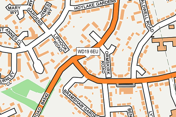 WD19 6EU map - OS OpenMap – Local (Ordnance Survey)