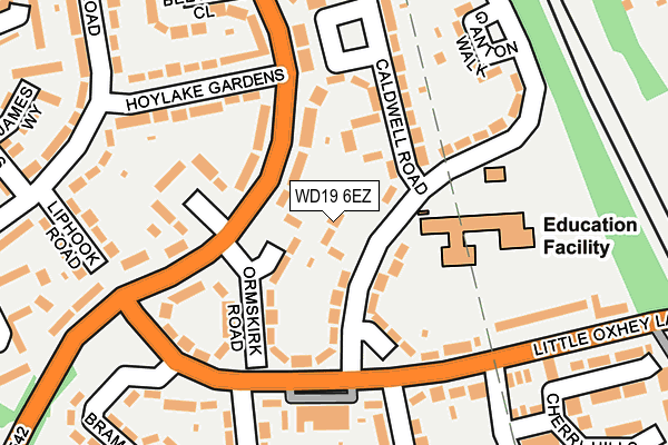 WD19 6EZ map - OS OpenMap – Local (Ordnance Survey)