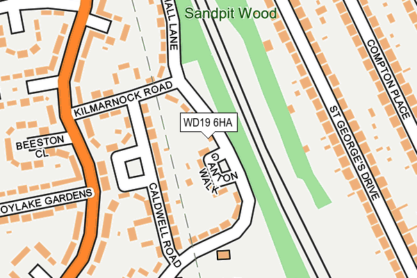 WD19 6HA map - OS OpenMap – Local (Ordnance Survey)