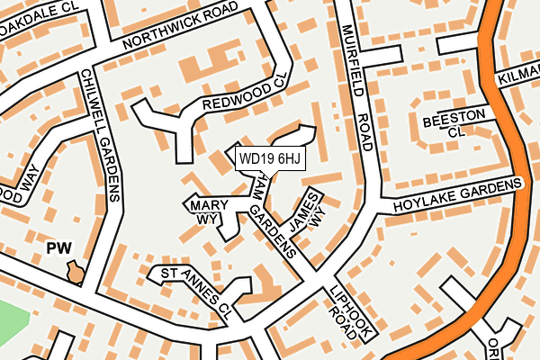 WD19 6HJ map - OS OpenMap – Local (Ordnance Survey)